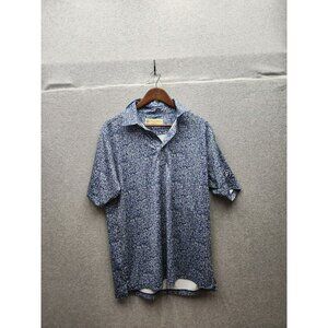 Donald Ross Sportswear Mens Blue Abstract Print Polo Shirt Size M